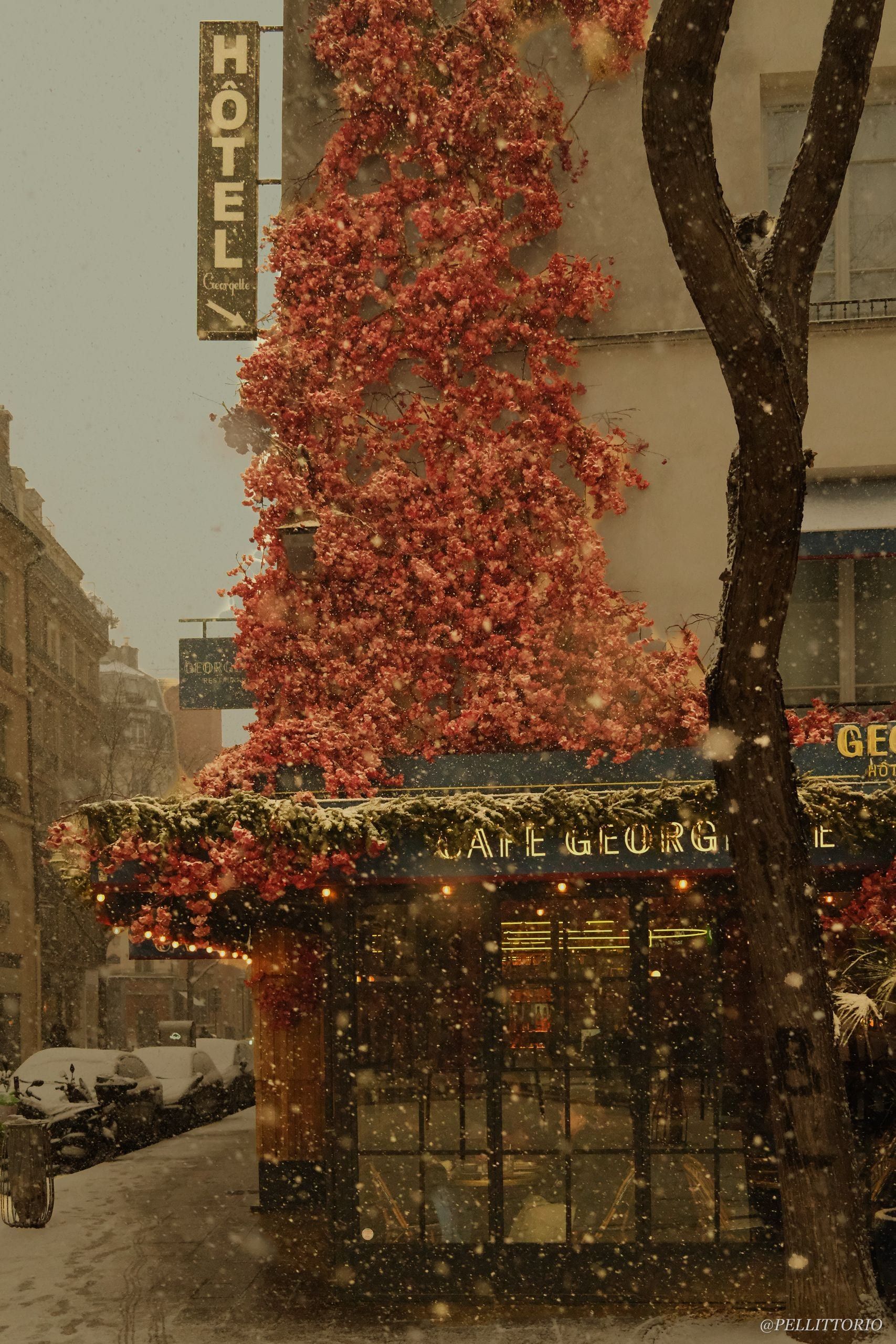 Neve fuori dall'Hôtel Georgette